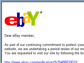 eBay Account Verification - Email Scam snapshot