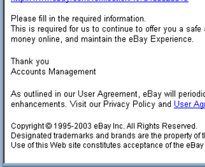 eBay Account Verification - Email Scam snapshot