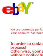 eBay Security Update - Spoof Email Phishing Scam