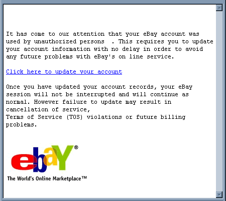 eBay ' hello regarding your account ' - Spoof Email Phishing Scam