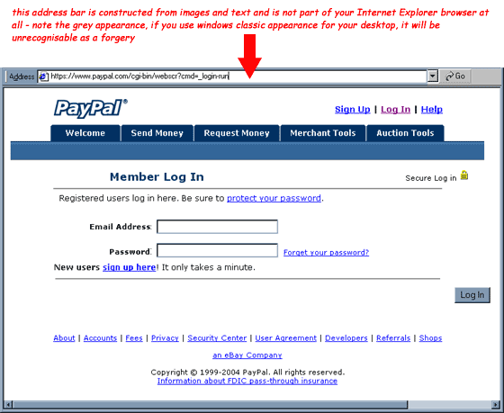 Paypal account limited forged web page with address bar spoofing