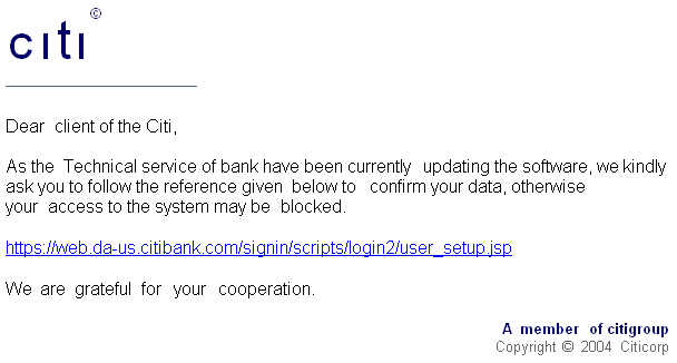 ! 0fficiaI Notice for aII Citibank users - email