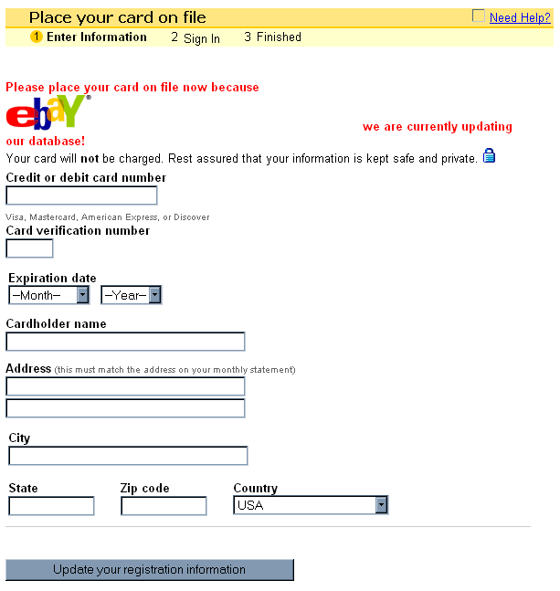 eBay Important Account Information