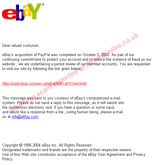 TKO NOTICE: eBay Registration Suspension