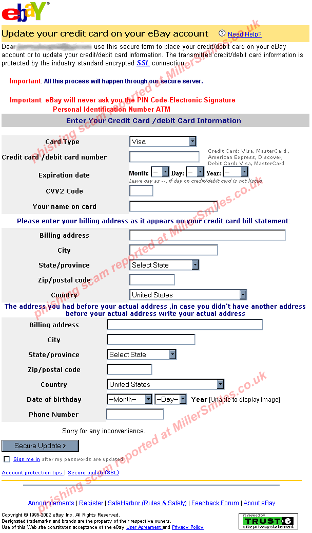 TKO NOTICE: Update your credit