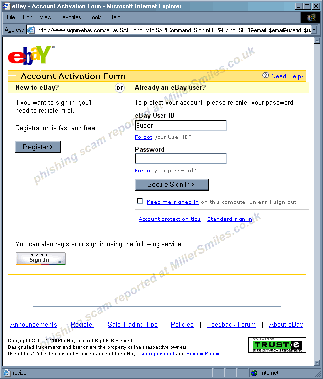 Your eBay Account