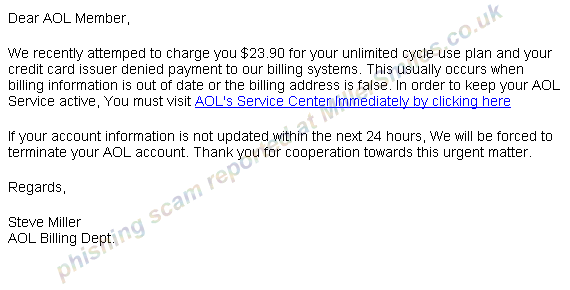 URGENT Message from AOL Member Services