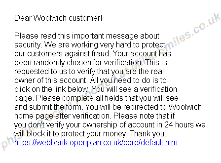 Official information from Woolwich