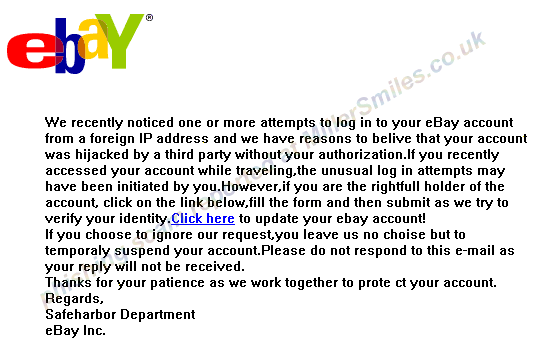 Your eBay account could be suspended