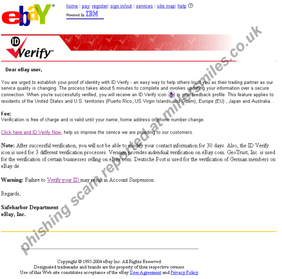 eBay Important Account Information
