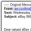 Spoof eBay Email Hoax and fake web site.