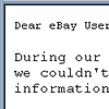 eBay Account Email Scam and fake web page
