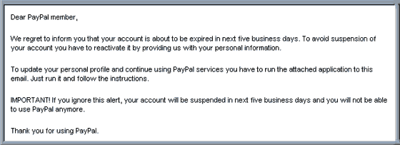 Another Paypal Spoof email hoax with VIRUS attachment.