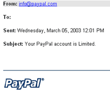 Paypal email hoax scam