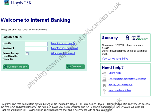 Important Message Alert : Lloyds TSB Internet Banking User REF ...