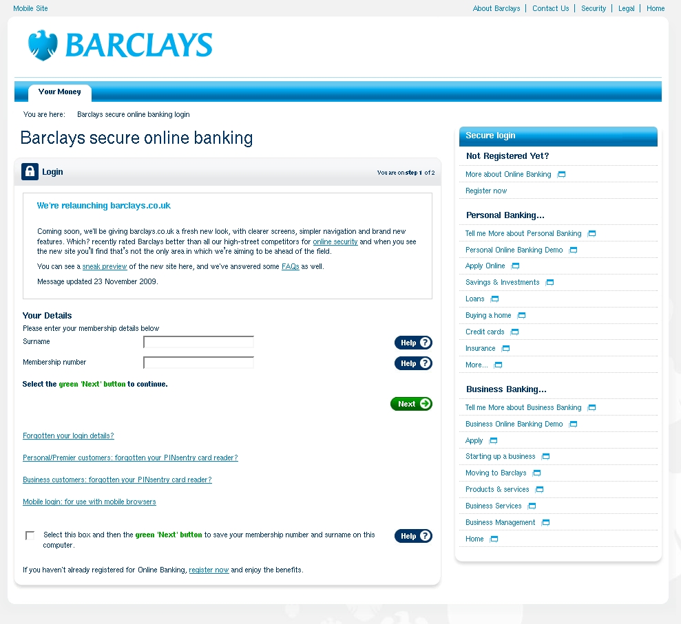 BARCLAYS ONLINE BANKING : Notification of Irregular Account ...